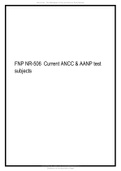 FNP NR-506 Current ANCC & AANP test subjects