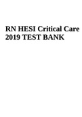 HESI Critical Care 2019 TEST BANK
