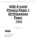 AQA A Level Physics Paper 1 2019Question Paper