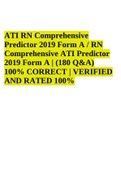 ATI RN Comprehensive Predictor 2019 Form A / RN Comprehensive ATI Predictor 2019 Form A | 100% CORRECT | VERIFIED AND RATED 100%.