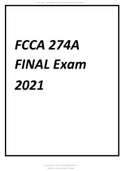 FCCA 274 A FINAL EXAM 2021 LATEST AND GRADED A+