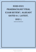 NR 6521 Advanced Pharmacology Final Exam Review Already Rated A Latest, 2021
