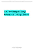 NR 283 Pathophysiology Final Exam Concept Review