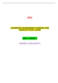 LEADERSHIPMANAGEMENT NURSING HESI COMPLETE STUDY GUIDE (LATEST-2021)