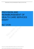 HLT 313v Week 2 Assignment: Provision & Reimbursement Of Health Care Services