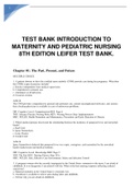 TEST BANK INTRODUCTION TO MATERNITY AND PEDIATRIC NURSING 8TH EDITION LEIFER TEST BANK