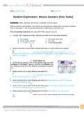 Student Exploration&colon; Mouse Genetics &lpar;Two Traits&rpar; Prior Knowledge Questions with all the  correct answers