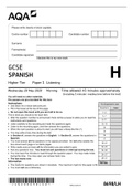 GCSE SPANISH Higher Tier Paper 1 Listening