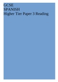 GCSE SPANISH Higher Tier Paper 3 Reading