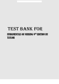 FUNDAMENTALS OF NURSING 9TH EDITION BY TAYLOR COMPLETE TEST BANK
