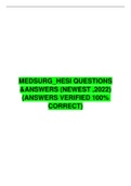 MEDSURG&lowbar;HESI QUESTIONS &ANSWERS &lpar; NEWEST &comma;2022&rpar; &lpar;ANSWERS VERIFIED 100&percnt; CORRECT&rpar;