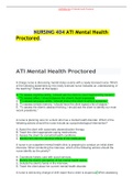 NURSING 404 ATI Mental Health Proctored GRADED A