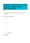 Milestone 3 College Algebra with correct answers
