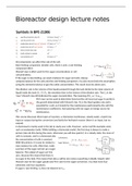 Lecture notes Bioreactor Design, BPE21306 WUR