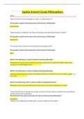 Sophia Ancient Greek Philosophers LATEST VERIFIED GUIDE FOR EXAM PREPARATION&comma; Graded A&lpar;2020 solutions&rpar; 