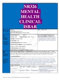 NR326 MENTAL HEALTH CLINICAL ISBAR 2021