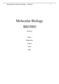 Molecular Biology BIO3001 Summary