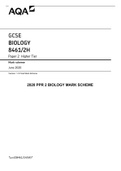 AQA GCSE BIOLOGY 8461/2H Paper 2 Higher Tier  Mark scheme June 2020