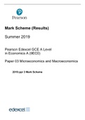Mark Scheme (Results) 2019 Paper 03 Microeconomics and Macroeconomics