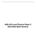 AQA AS Level Physics Paper 2 2021/2022 Mark Scheme