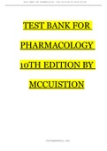 Pharmacology 10th Edition Test Bank by Mccuiston | 55 Chapters of Answers and Explanation
