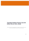 Test Bank Pediatric Primary Care 6th Edition Burns, Dunn, Brady