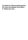 Test Bank For Pharmacotherapeutics For Nurse Practitioner Prescribers 3rd Edition By Woo