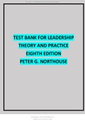 TEST BANK FOR LEADERSHIP THEORY AND PRACTICE EIGHTH EDITION PETER G&period; NORTHOUSE&period;