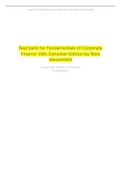 Test bank for Fundamentals of Corporate Finance 10th Canadian Edition by Ross Westerfield