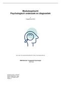 Moduleopdracht Psychologisch onderzoek & Diagnostiek, Bachelor Toegepaste Psychologie Fase 2, behaald met een 9!! Incl. beoordeling .