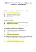 NURSING FUNDAMENTA Module 11 NCLEX Questions and Answers- Keiser University