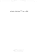 MEDICAL TERMINALOGY FINAL EXAM 2021&period;