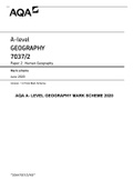 AQA A- LEVEL GEOGRAPHY MARK SCHEME 2020