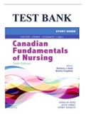 TEST BANK BY POTTER: CANADIAN FUNDAMENTALS OF NURSING, 6TH EDITION, INCLUDES CASE STUDIES WITH ANSWERS