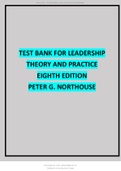 Test Bank: Leadership Theory and Practice, 8th Edition, Peter G. Northouse