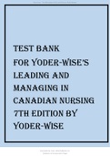 Test Bank for Leading and Managing in Nursing 7th Edition by Yoder Wise