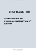TEST BANK FOR SEIDEL&rsquo;S GUIDE TO PHYSICAL EXAMINATION 9TH EDITION&period;
