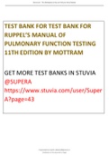 Test Bank Ruppel's Manual of Pulmonary Function Testing&comma; 11th Edition by Carl Mottram&period;