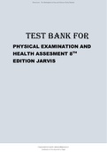 Test Bank for Physical Examination and Health Assessment 8th Edition by Jarvis