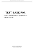 TEST BANK FOR CLINICAL NURSING SKILLS AND TECHNIQUES 9TH EDITION BY PERRY&period;