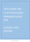 Clayton's Basic Pharmacology for Nurses&comma; 18th Edition Complete Test Bank&period;