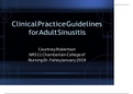 NR 511 Week 7 Clinical Practice Guideline PowerPoint, Adult Sinusitis