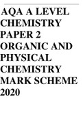 AQA A LEVEL CHEMISTRY PAPER 2 ORGANIC AND PHYSICAL CHEMISTRY MARK SCHEME 2020