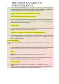 MED SURGE Respiratory ATI&period; VERIFIED Q AND A&period;