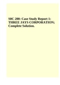 S0C 200: Case Study Report 1: THREE JAYS CORPORATION; Complete Solution.