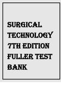 Test Bank For Surgical Technology 7th Edition Fuller