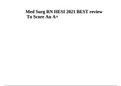 Med Surg RN HESI 2021 V1 And V2,  BEST review To Score An A 