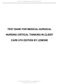 Test Bank for Medical Surgical Nursing Clinical Reasoning in Patient Care 6th Edition by LeMone
