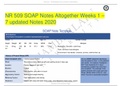 NR 509 SOAP Notes Altogether Weeks 1 – 7 updated Notes 2020 Chamberlain University.