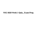 NSG 6020 Week 1 Quiz